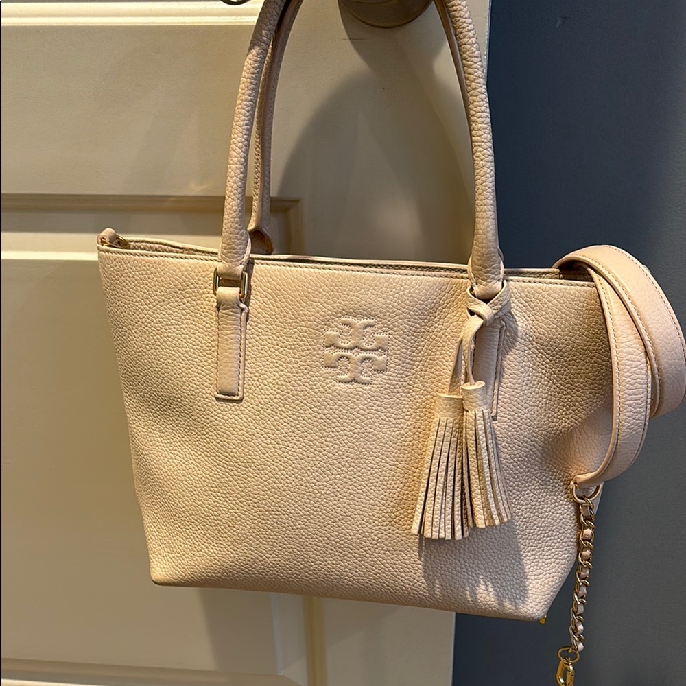 Tory Burch McGraw Leather Tote Bag Blush